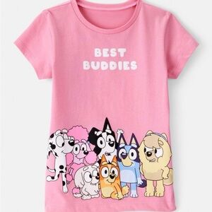 Bluey Kids Pink 'Best Buddies' Character Graphic Tee